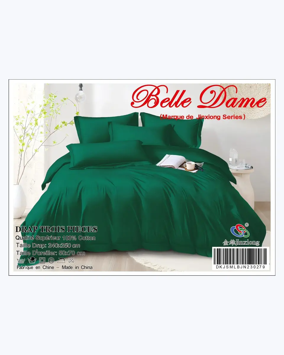 Ensemble Drap 3 Pièces 100% Coton – Qualité Supérieure – Ne Déteint Pas