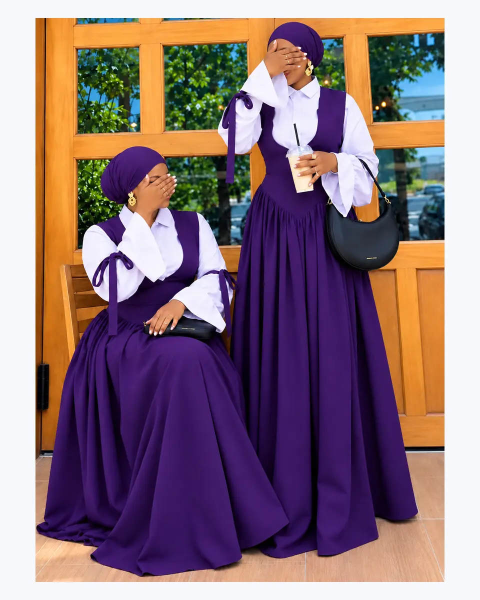 Robe longue élégante avec hijab