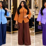 Ensemble chic pantalon large - plusieurs couleurs