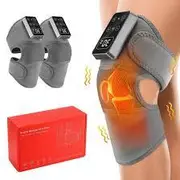 Genouillère Électrique Chauffante et Massante – Thérapie Infrarouge pour Genoux – Anti-Douleur – Batterie Rechargeable
